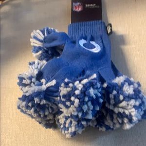 New Colts Spirit Fingerz Gloves PomPom NWT